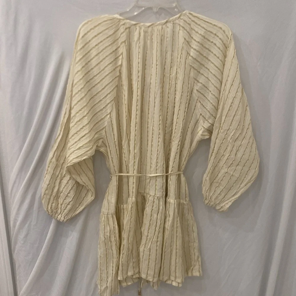 L*space VIDA DRESS in Gold Coast yarn-dye stripe print Size XS NWT swim coverup